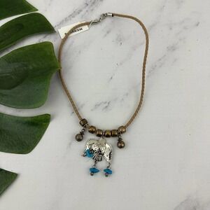 Partners Vintage Womens Southwest Style Necklace NOS Tin Silver Bird Choker